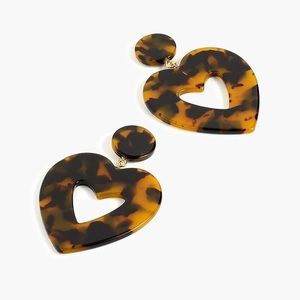 J. Crew Tortoise Heart Earrings